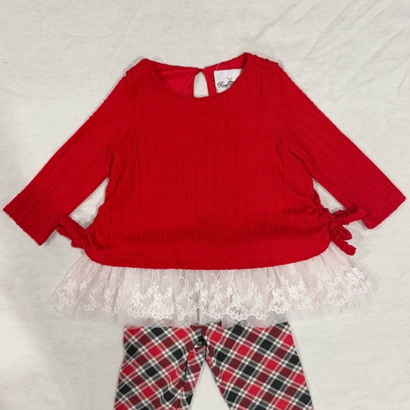 ❤️4 for $20❤️ Rare Editions Toddler Girl 3 Piece Set/leggings & Headband Size 3T - Picture 3 of 16